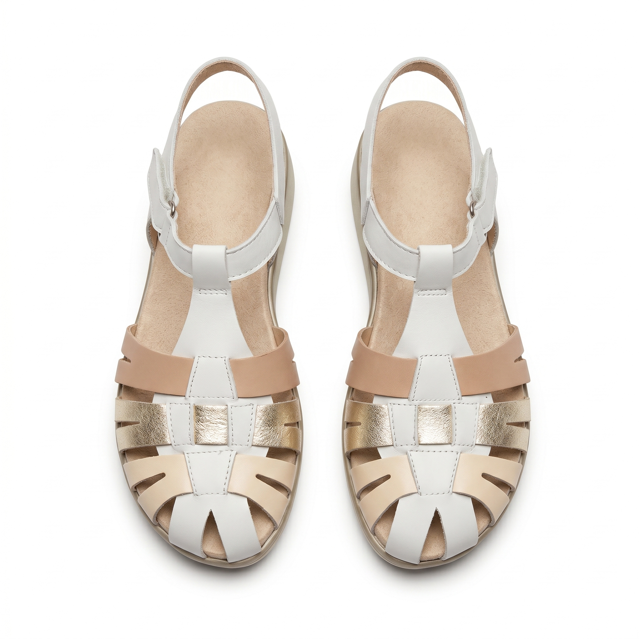 ДАМСКИ САНДАЛИ RENI BEIGE/WHITE