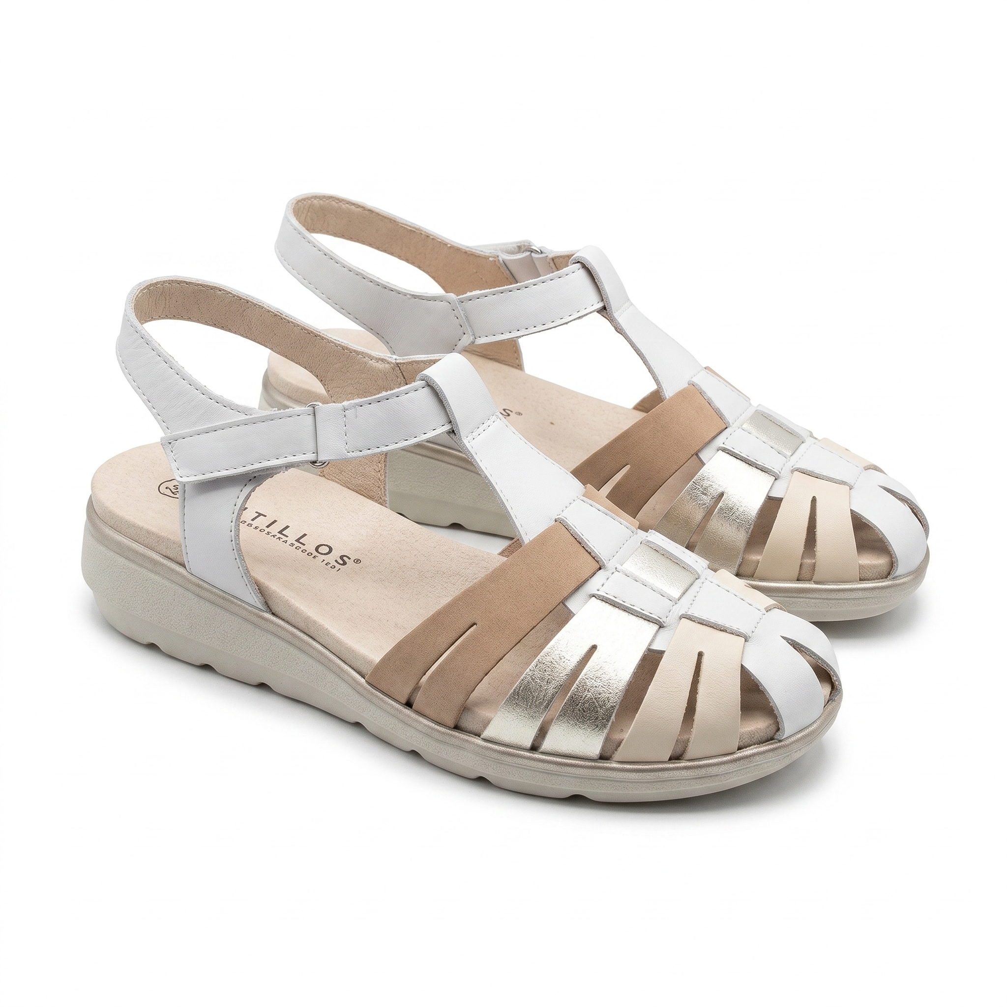 ДАМСКИ САНДАЛИ RENI BEIGE/WHITE