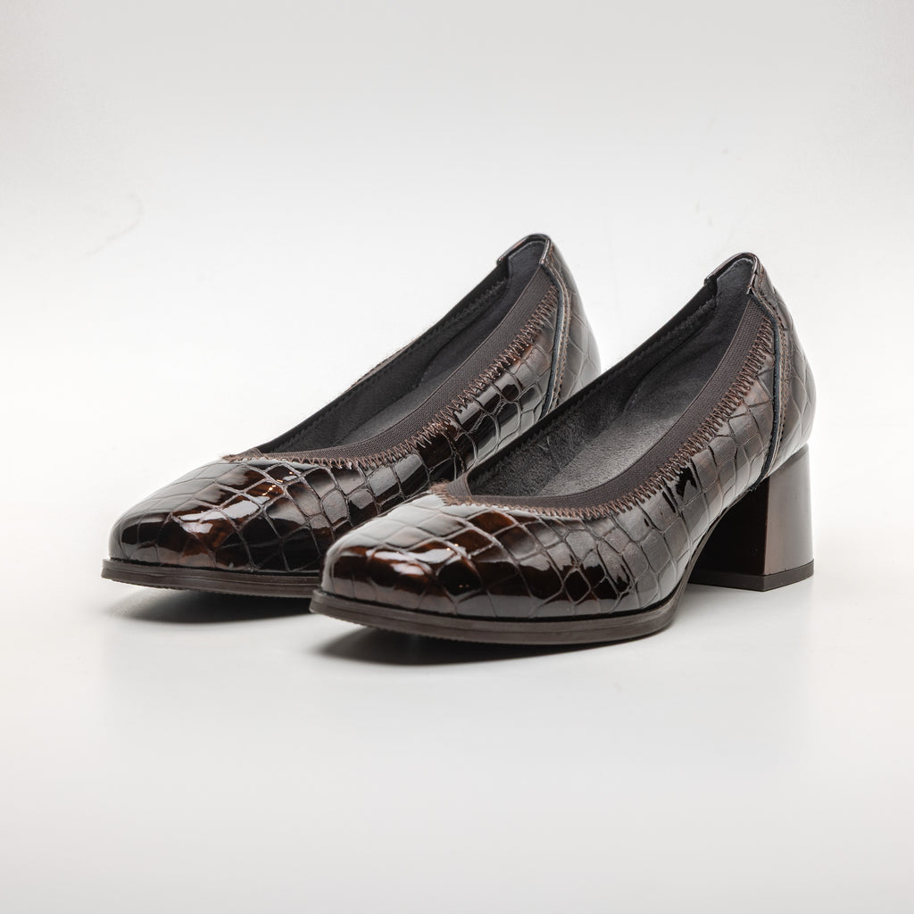 ДАМСКИ ОБУВКИ PITILLOS BROWN CROCO ELASTIC