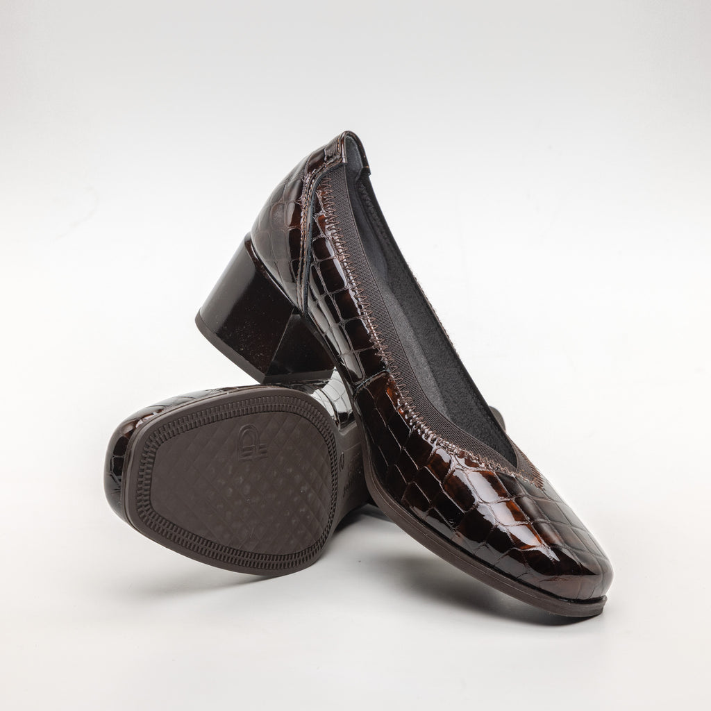 ДАМСКИ ОБУВКИ PITILLOS BROWN CROCO ELASTIC
